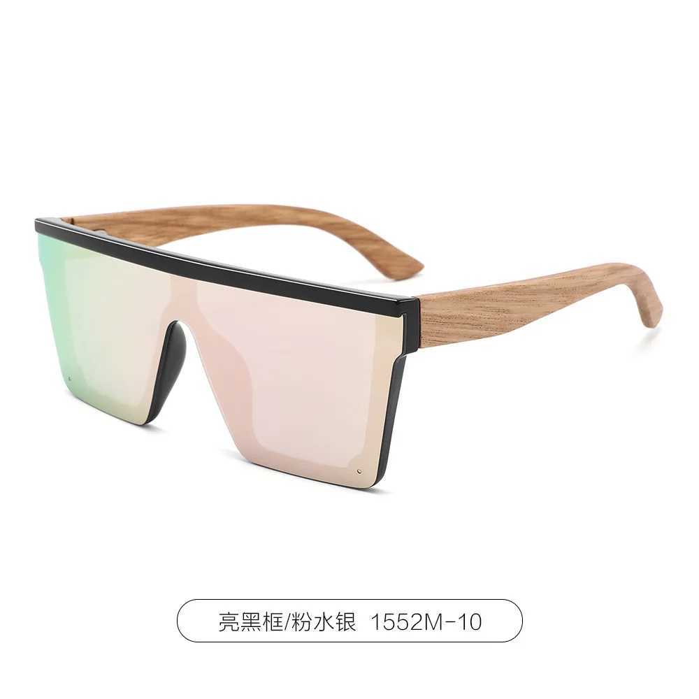 Rimless Wood Temple Sunglasses Unisex Square Oversized Bamboo UV400 Retro Trendy European American Fashion Sun Glasses H260319 - view 5