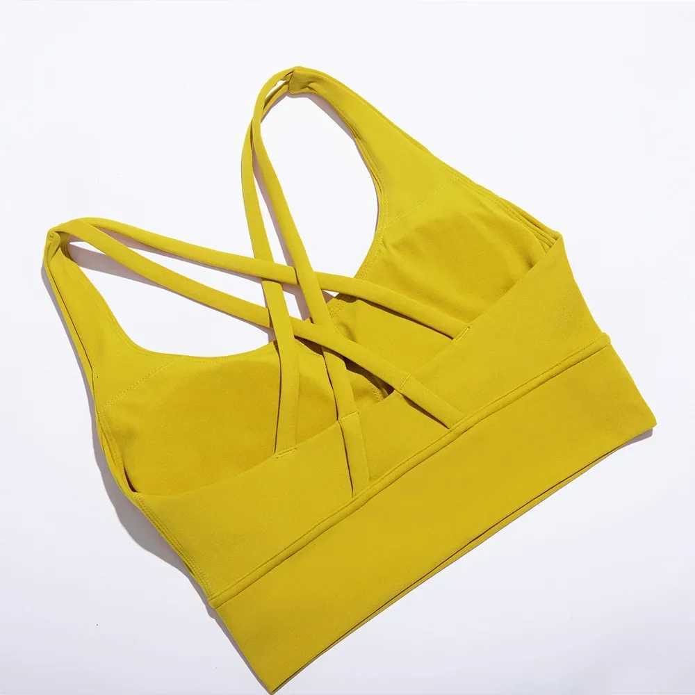 New Push Up Sports Bra Yoga Vest Cross Back Fitness Sexy Padded Top Gym Shock Absorbing Running Breathable Crop Top Sportswear Z20260319