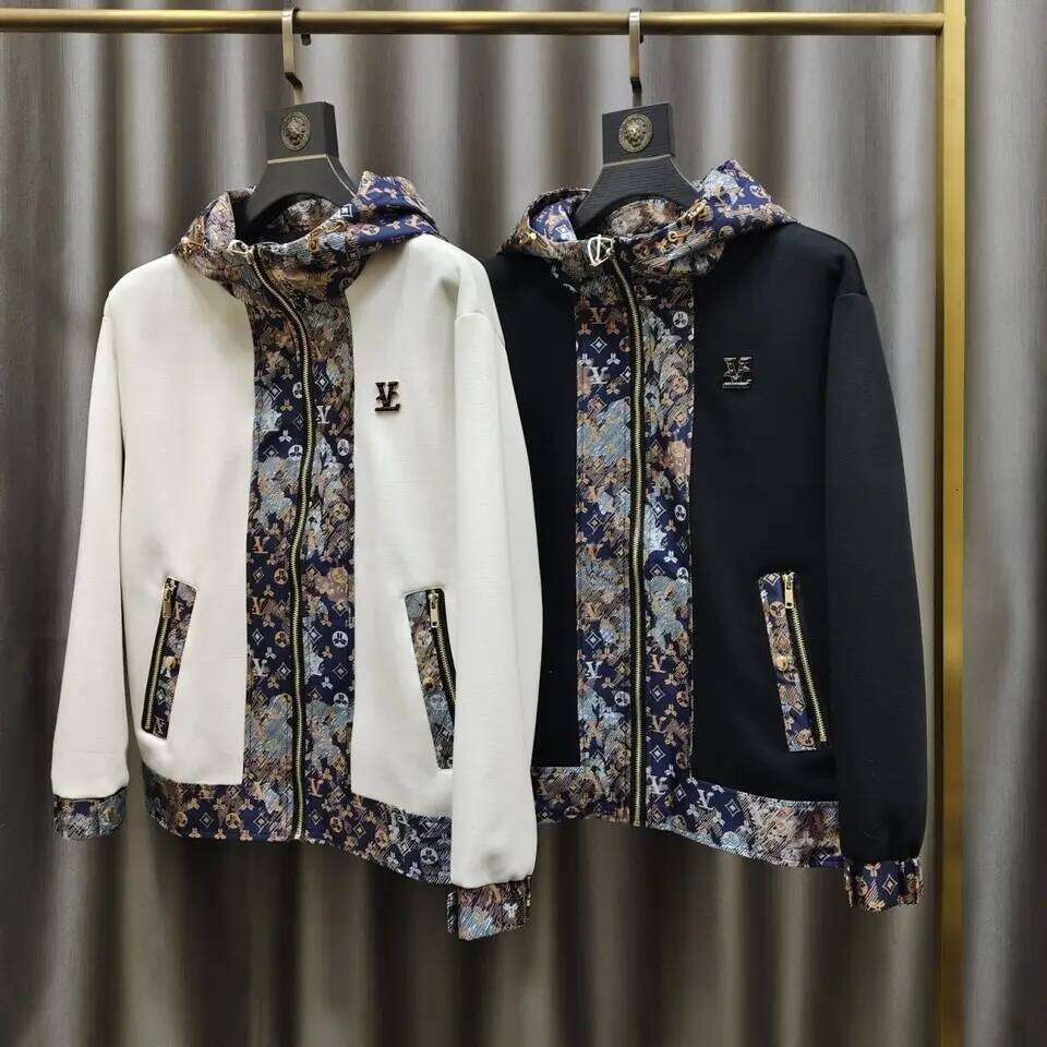 Spring And Autumn New Fashion Hooded Designer Fashion Light Luxury Splicing Versatile Top Men's Trend Jacket - view 6