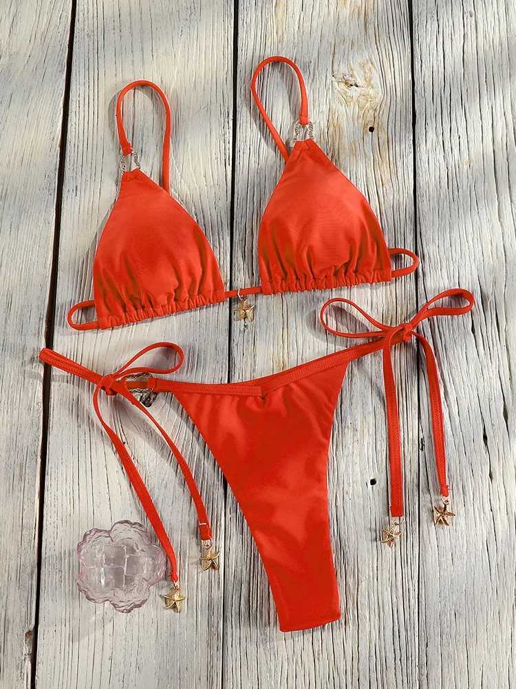 Miyouj Bandage Bikini Set Mujer Beachwear Triangle Bikinis Sexy Swimsuit Halter Swimwear Women 2025 Bathwear Micro Thong BiquiniT260318