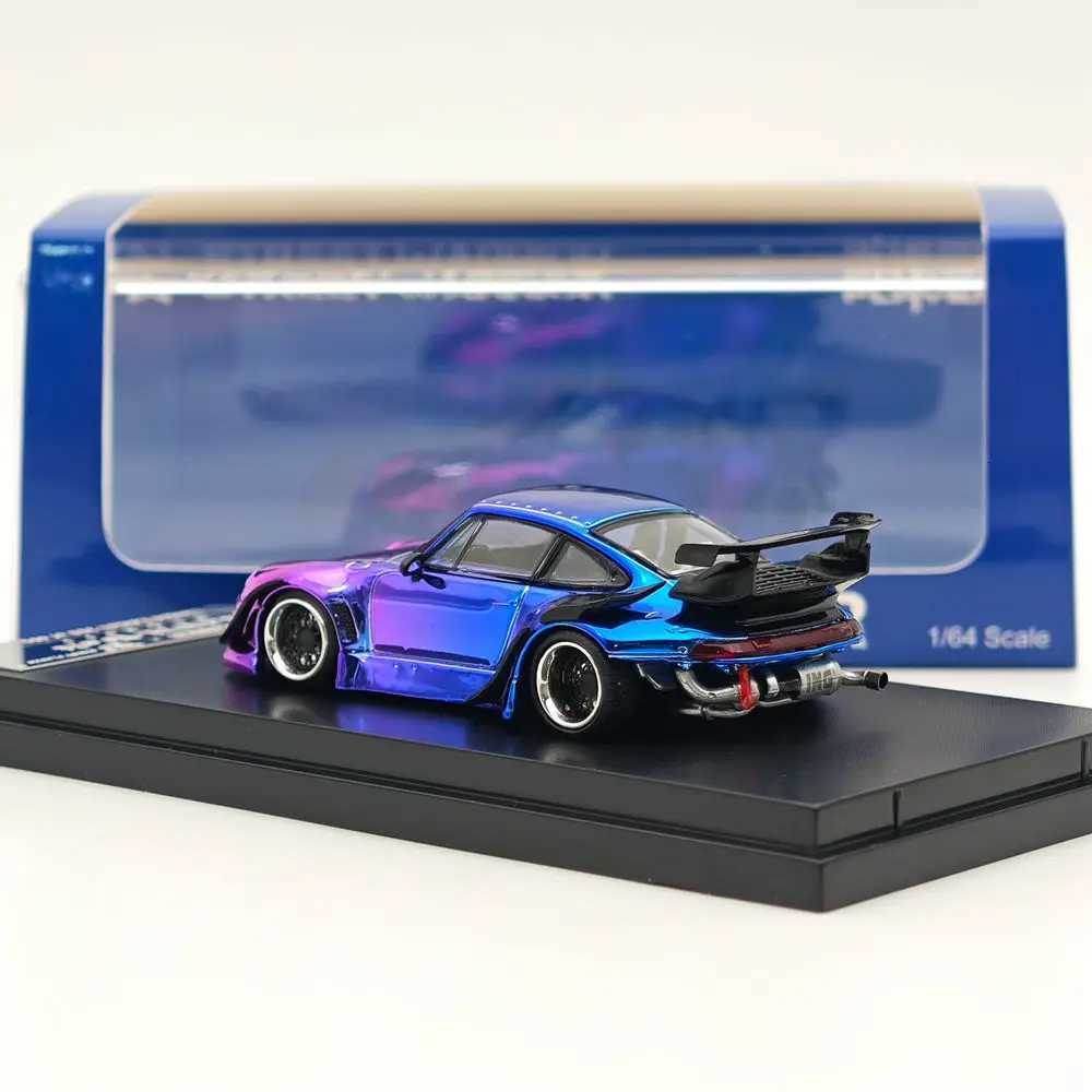 STREET WARRIOR SW 1/64 for 993 RWB Gradient Chrome Purple Diecast Models Car Toy Limited 499 Collection Auto Gift Y260319