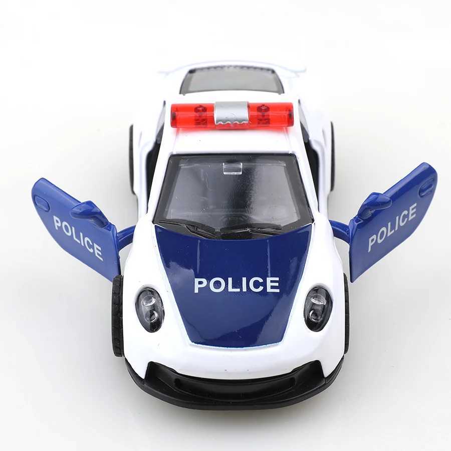 bagged143 911 police Racing Car Alloy Model Car Simulated vehicle children alloy car boys toy model car ornaments Y260319
