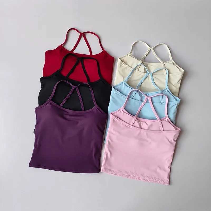 Womens Cross Back Push-Up Yoga Sports Bra Comfortable Gym Tank Top Workout Fitness Vest Naked Feeling Gym Bra Fitness Wear Z20260319