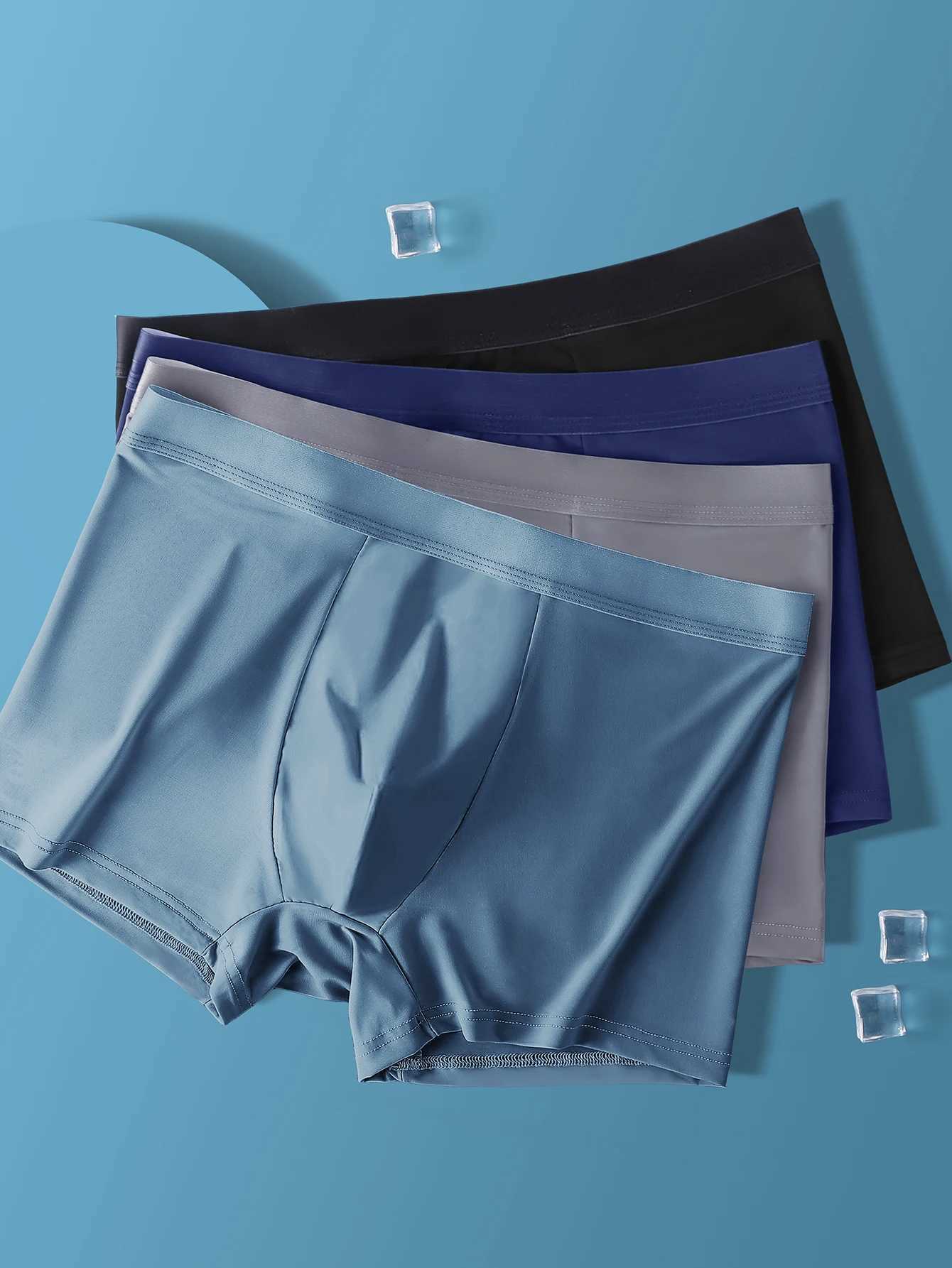 4pcs mens boxers sports underwear soft breathable comfortable simple fashionable athleisure fitness underwear D260319