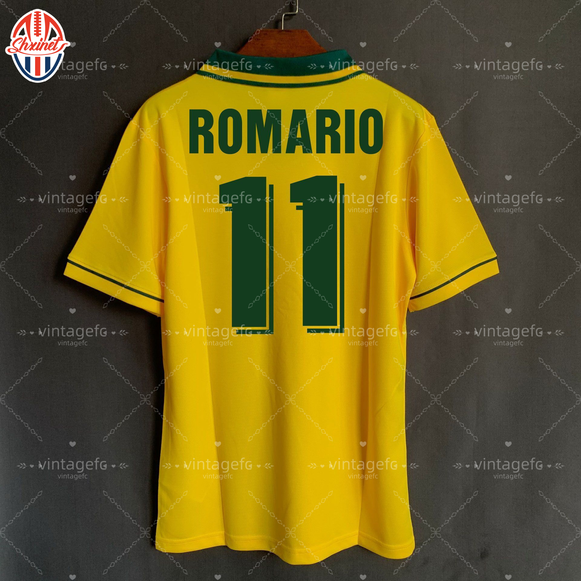Vintage Brazil National Team Soccer Jersey - Ronaldo #9 & Ronaldinho #11 from World Cup 2002