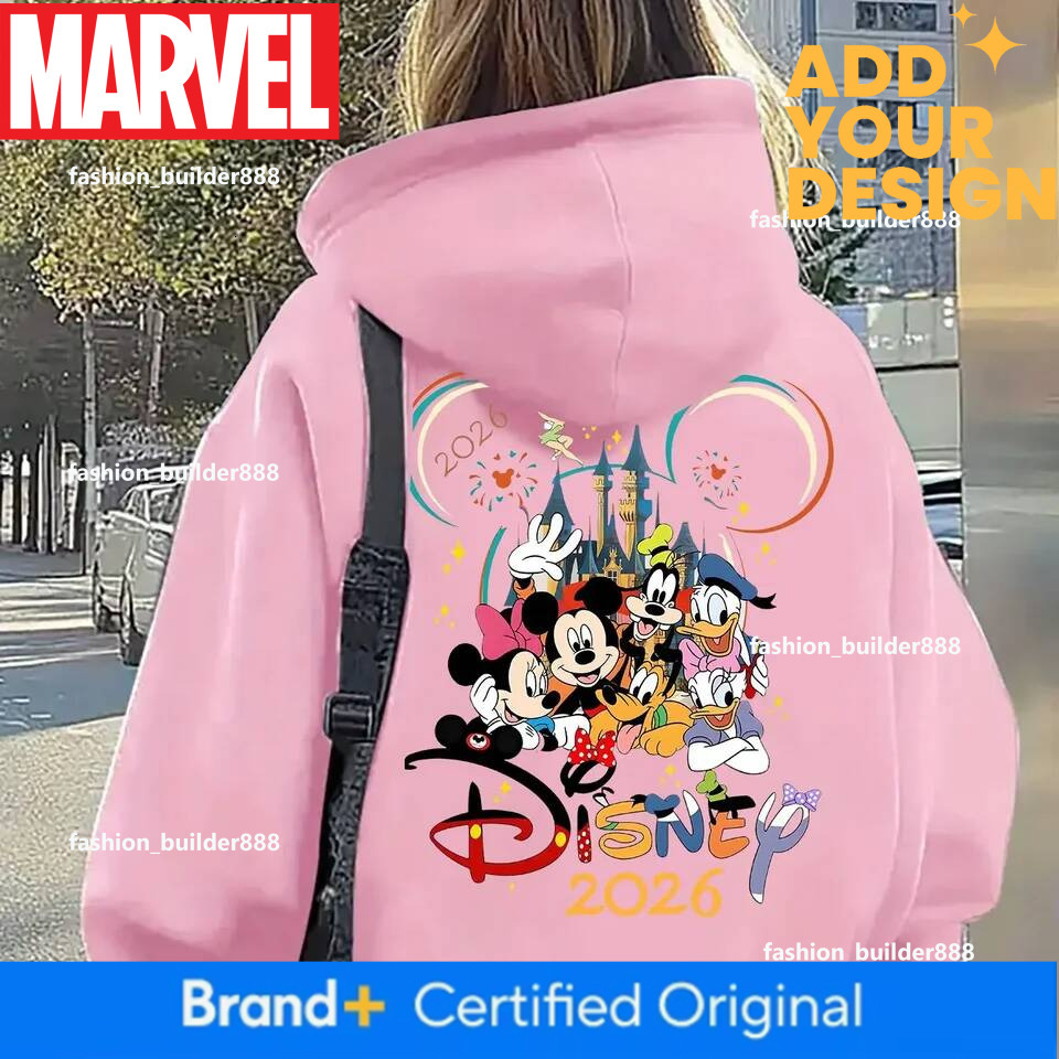 Disney 2026 Unisex Printed Hoodie Mickey and Friends Pullover Sweatshirt Casual Street Style Winter Fashion