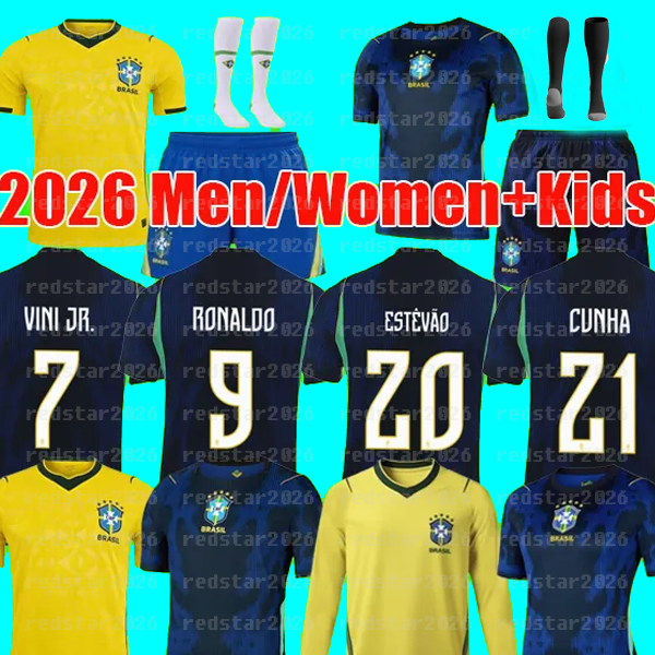 World cup 2026 brazil football shirt CASEMIRO 2027 Camiseta RAPHINHA PAQUETA VINI JR RODRYGO Brasil football kits soccer jersey shirt men kids sets uniform 26 27