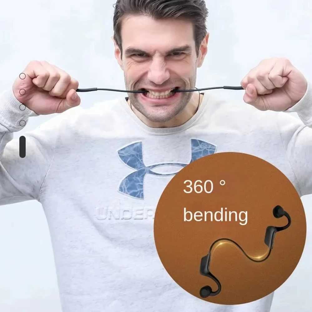 Bone Conduction Bluetooth Headphones 128G Card Air conduction Painless Waterproof Ear-hanging Sports Earphones With Mic D260319