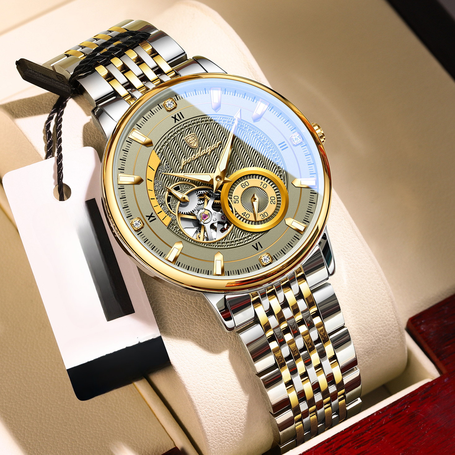 Swiss Brand Fully Automatic Mechanical Watch New Luxury Men's Watch Waterproof Live Streaming Foreign Trade Hot Item Dropshipping