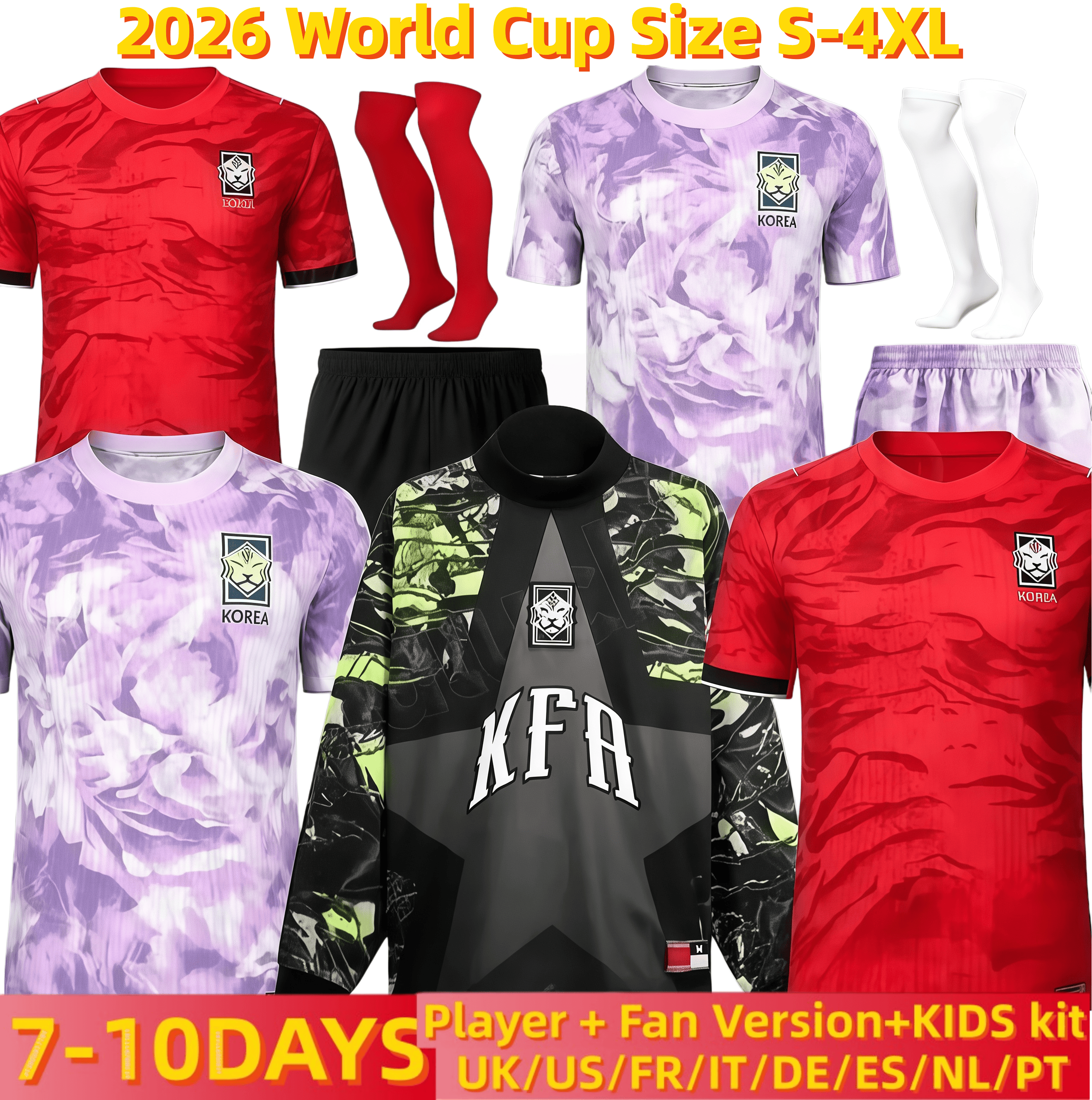 South Korea Soccer Jersey 2026 World Cup SON H C HWANG HEECHAN KANGIN MINJAE Home Away Men Kids Player Fans Football Jersey Shirts kit S-4XL23