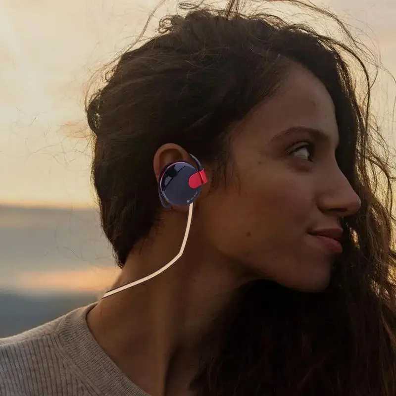 Clip On Earphones Wired Earphone Heavy Bass Universal 35mm Plug Wired Clip On Ear Sports Headphone Running Hiking Exercising D260319