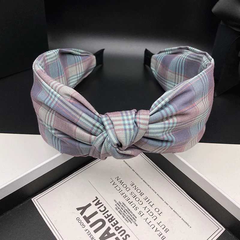 New hair clip womens colorful dyed checkered hair tie headband wide edge pressed hair wash headband H260319