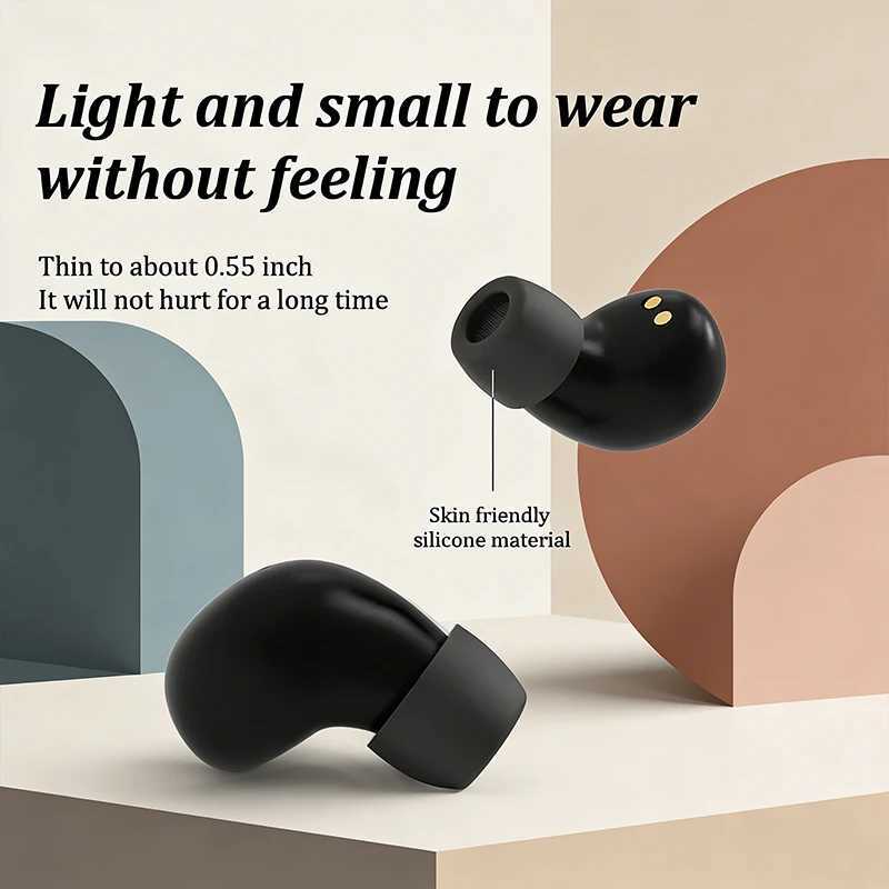SK19 - Mini Invisible Bluetooth Headphones TWS Wireless Headphones In-ear Stereo Noise-Canceling Headphones Long Battery Life D260319