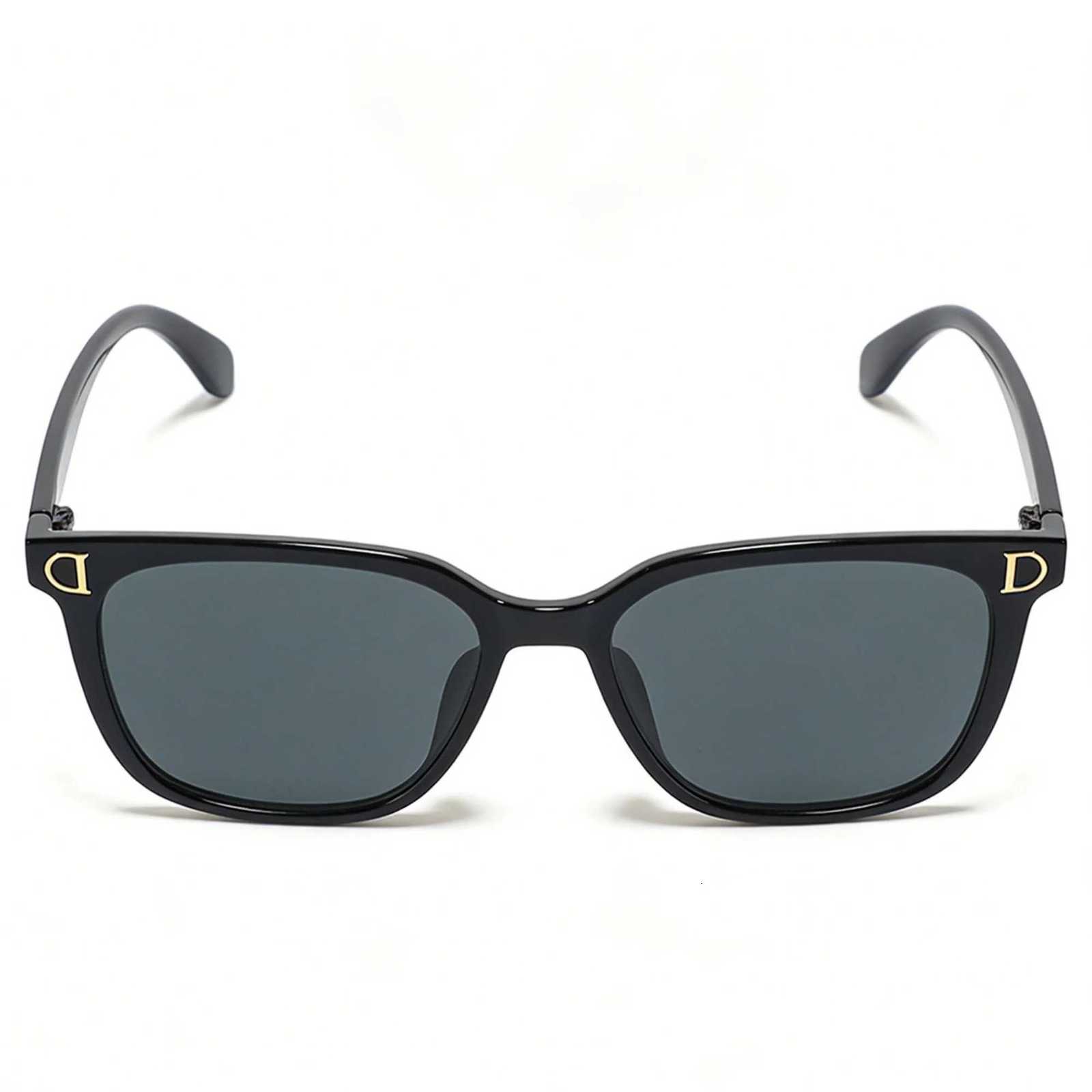 Womens Black UV Protection Sunglasses D-Shaped Accent Face-Slimming for Big Faces Stylish Versatile Sun Shades H260319 - view 7