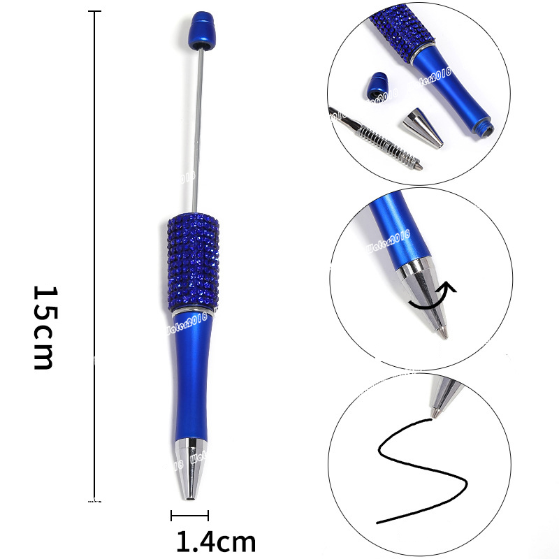 Diamond Add Bead DIY Pen Ballpoint Pens Beads Pens Customizable Lamp Work Craft Writing Tool