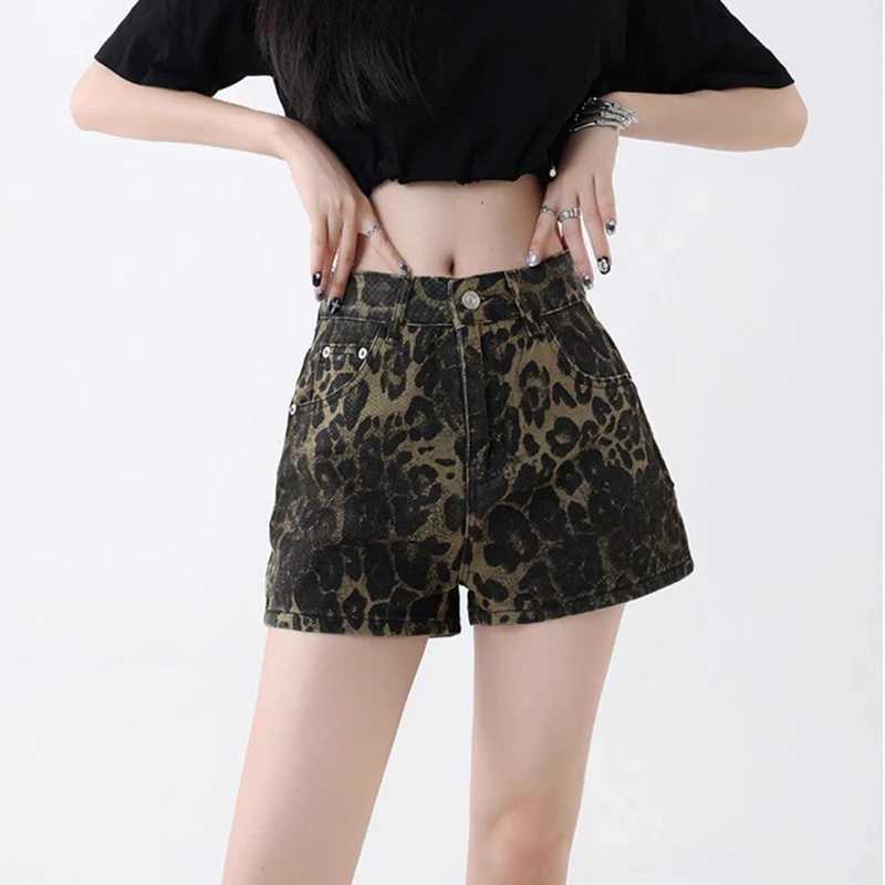 2026 Summer Girls Leopard Printed High Waist Jeans Female Skinny Thin Shorts Hot Sale Lady Sexy Fashion Short Pants M260319