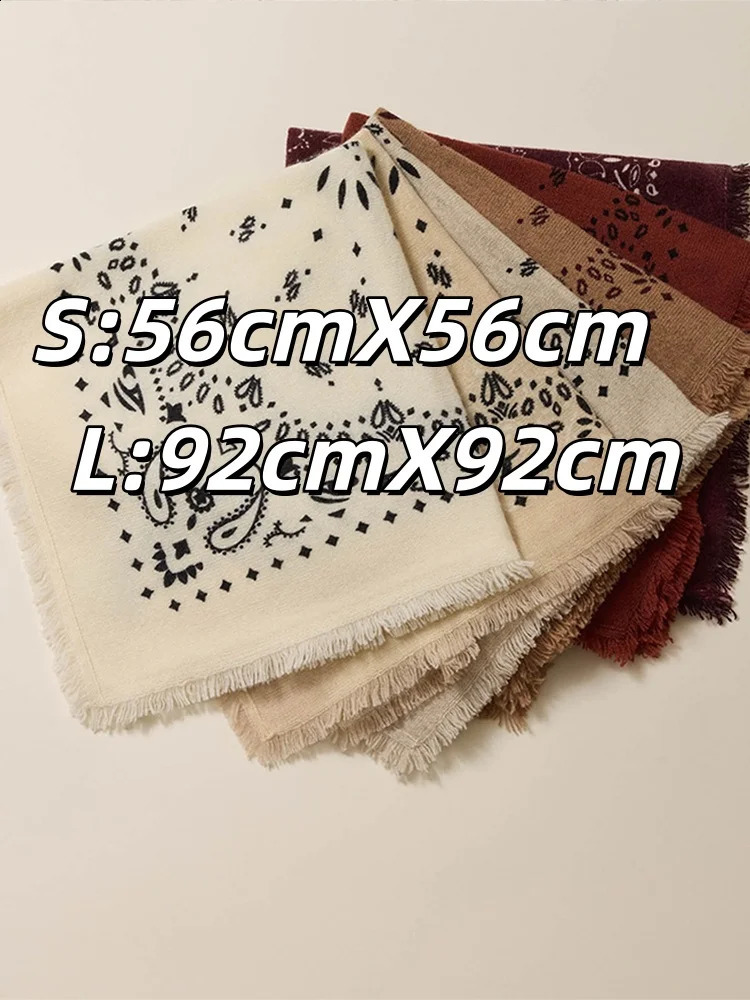 Paisley Print Fringed Bandana Scarf Jacquard Fringed Lightweight Knit 2026 Spring Elegant Women Accessory Chic Boho Lady Scarfs 260318