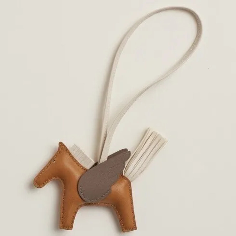 Handmade Little Pegasus Bag Charm High-end Sheepskin Hand-sewn Rodeo Pony Pendant Keychain Car Hanging Decoration