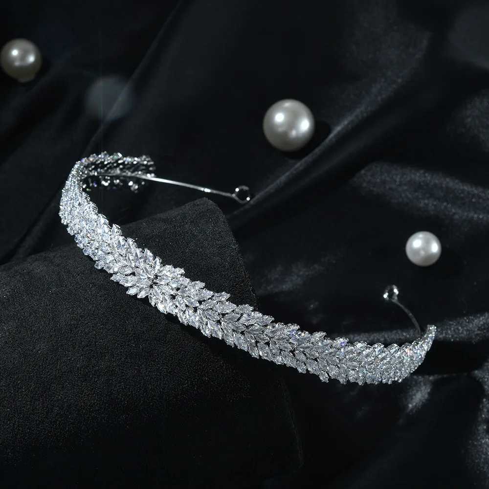 Luxury Bridal Headband For Wedding Hair Accessories Zirconia CZ Bride Tiaras For Women 15 Years Prom Wedding Hairband Headddress H260319