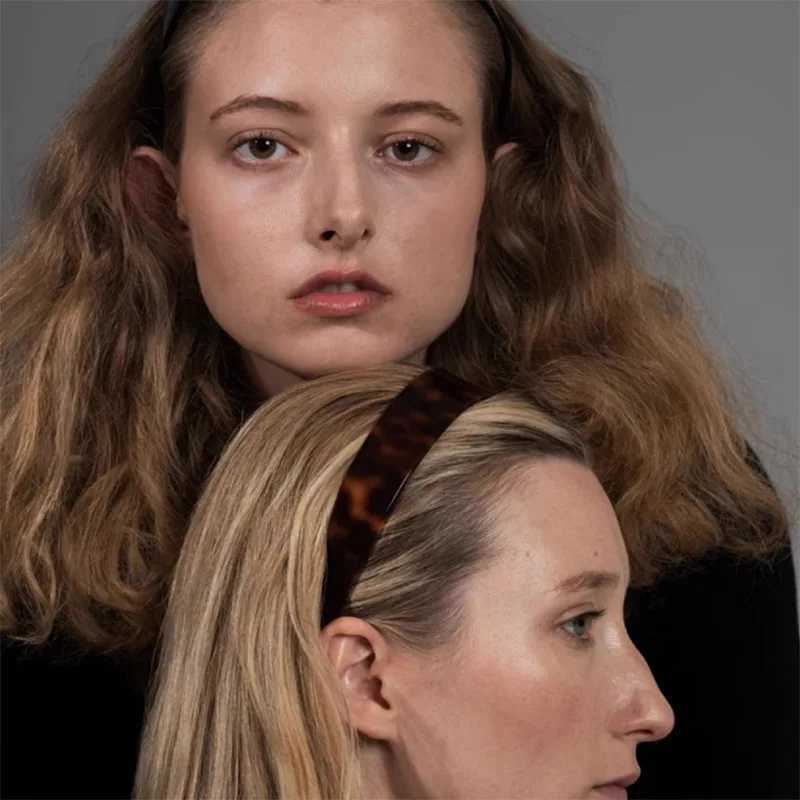 Wide Edge Headband Tortoiseshell Print Non Slip Hairband For Washing Face Makeup Acetate Vintage Style Headwrap Woman Accesories H260319