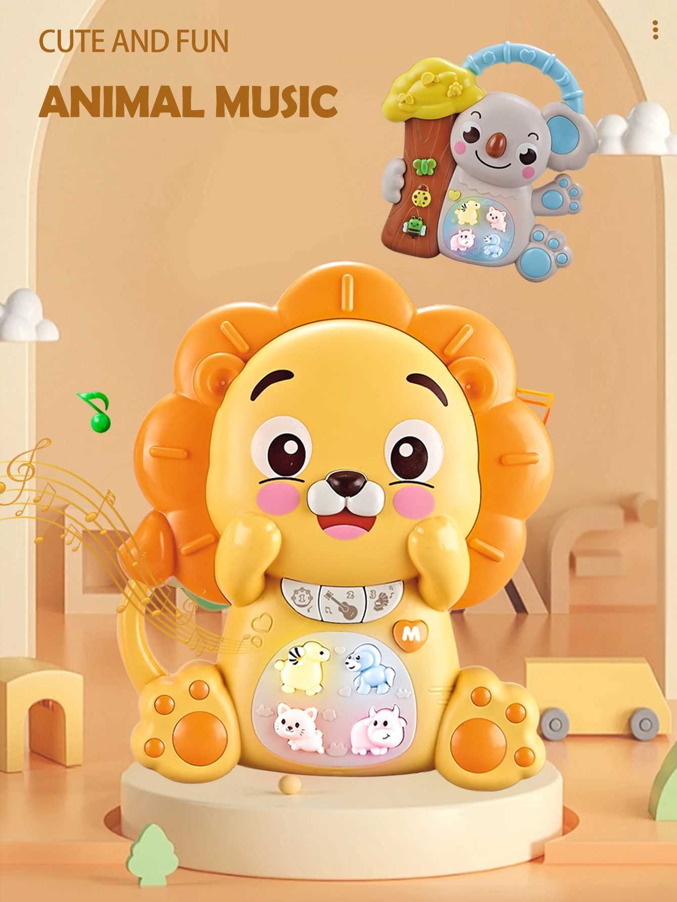 Cartoon Animal Electronic Keyboard Lighting Music Piano Multi-mode Sound Effect Switching Puzzle Early Education Toys for 3 Y260319