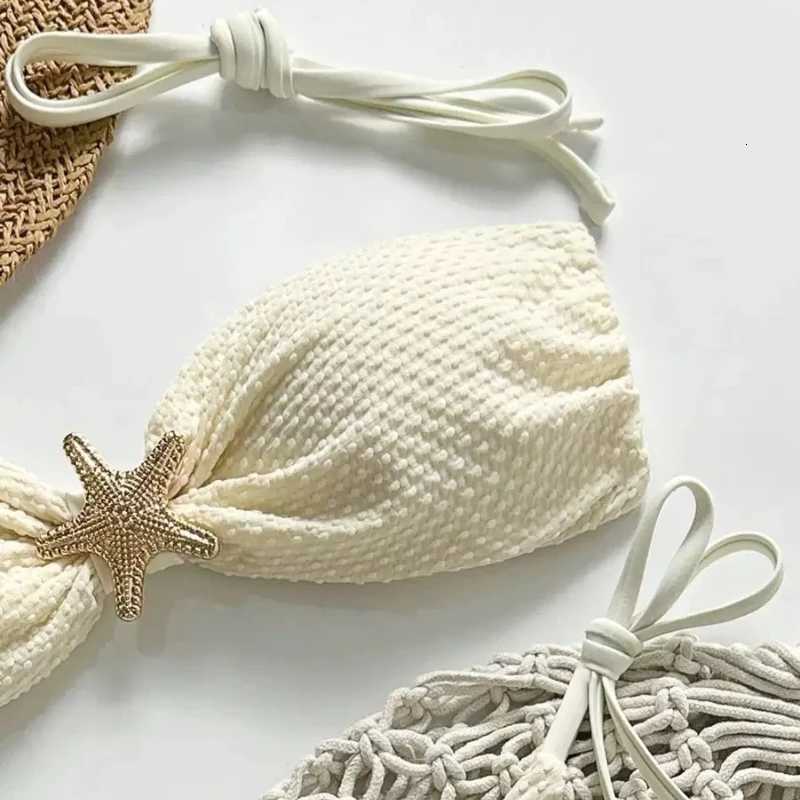 Solid Color Tie Side Bikini Set Women Sweet Sexy Minimalist Fashion Two Piece Swimsuit for Beach Vacation ResortT260318