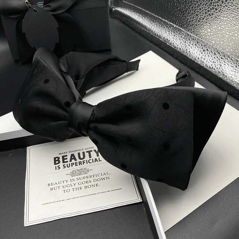 Retro fashion big bow hair clip headband for women with a sense of luxury wearing hair tie headband accessories with wide edges H260319