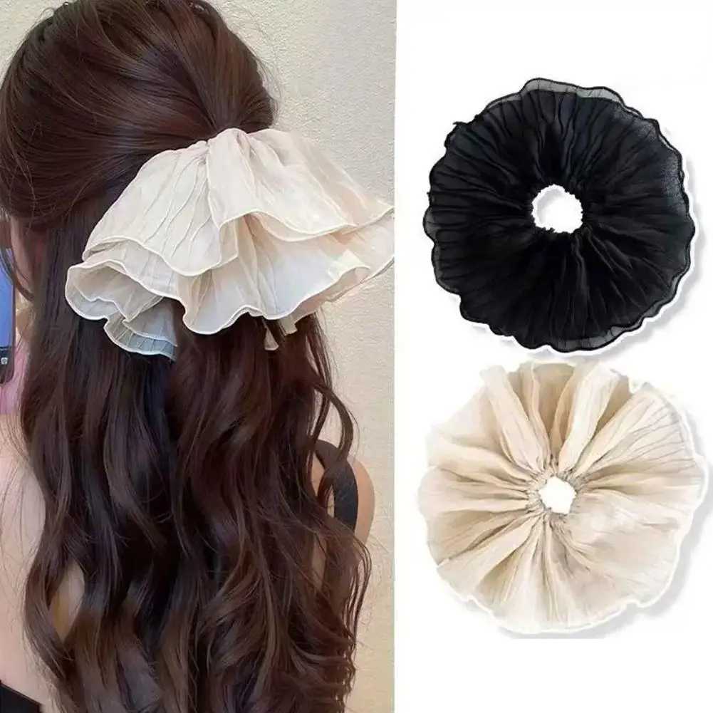 Retro Oversized Bow Hair Clip - Extra Wide Pleated Headband with High Stretch Colon-Style Hair Accessories for Women H260319