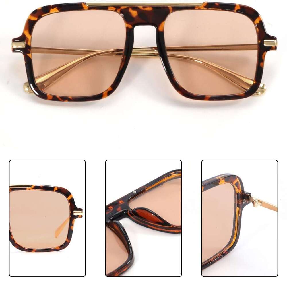 New Sunglasses, Unisex Square Frame Sunglasses For Men And Women Chunjinqiuli