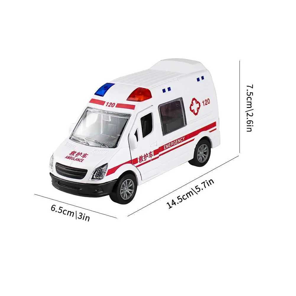 Childrens Inertia Pull Back Car Toy Simulation Ambulance Model Car Toys Collection Gifts Toys for Boys Birthdays Gifts Y260319