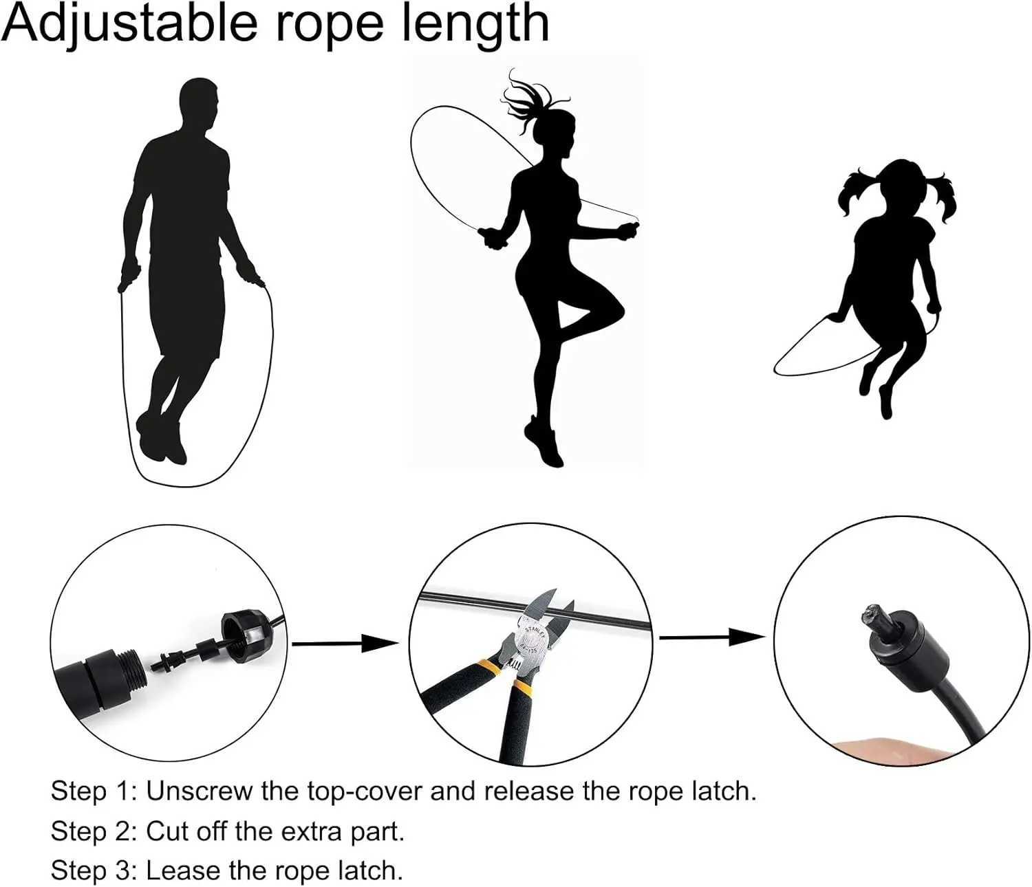 Adjustable Jump Rope with Ball Bearings Tangle-Free Rapid Speed for Exercise at Home Gym M260319