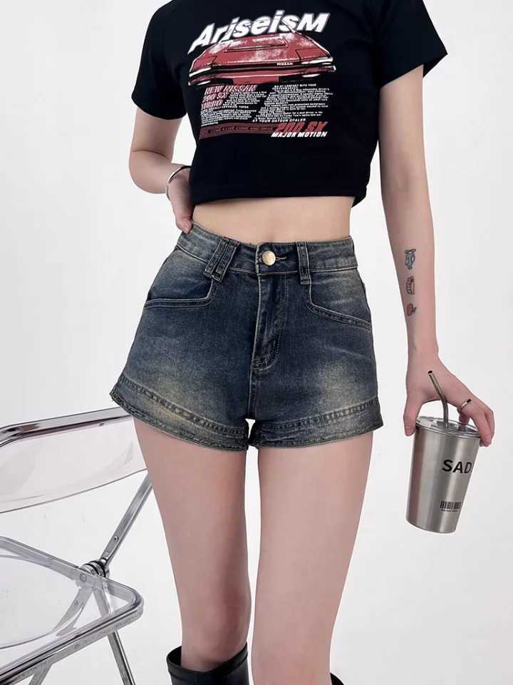 Shorts Women Denim Sexy High Waist American Style Retro Fashion Summer Hotsweet Streetwear All-match Casual Jeans Pants M260319