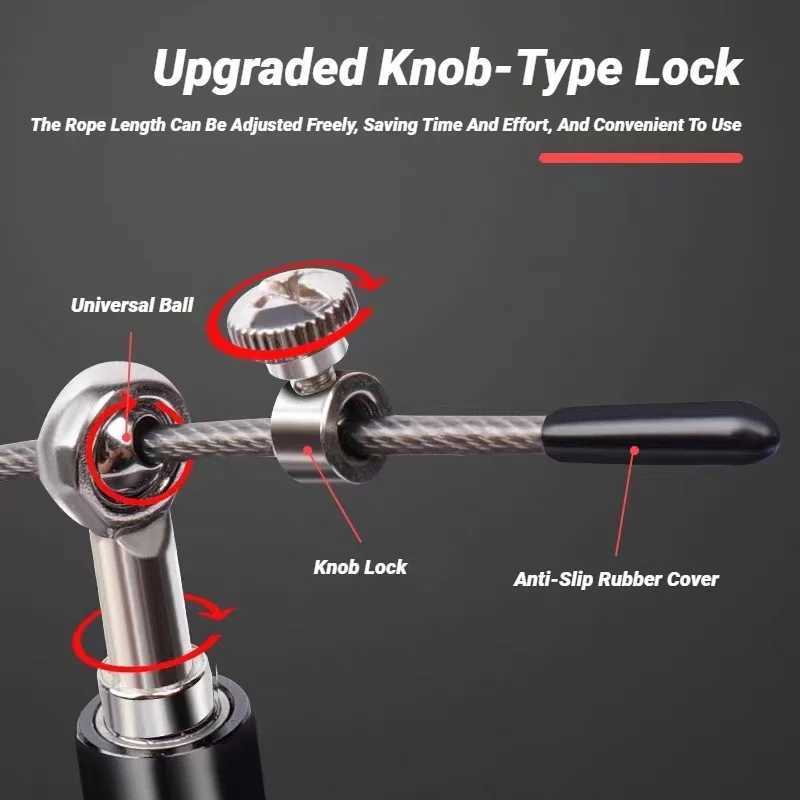 Adjustable Aluminum Handle Wire Rope Skipping Alloy Genus Sports Fitness Supplies Bearing High Fast Speed Jump M260319