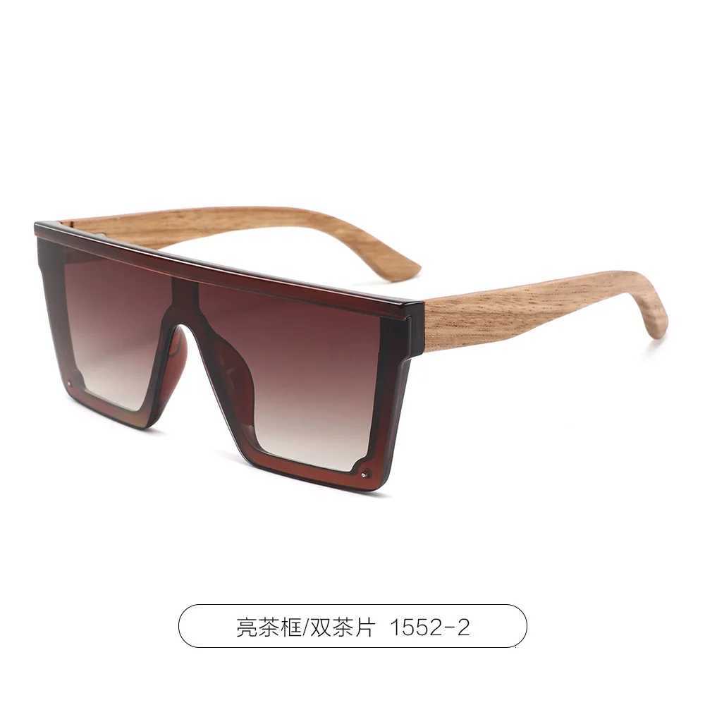 Rimless Wood Temple Sunglasses Unisex Square Oversized Bamboo UV400 Retro Trendy European American Fashion Sun Glasses H260319 - view 3