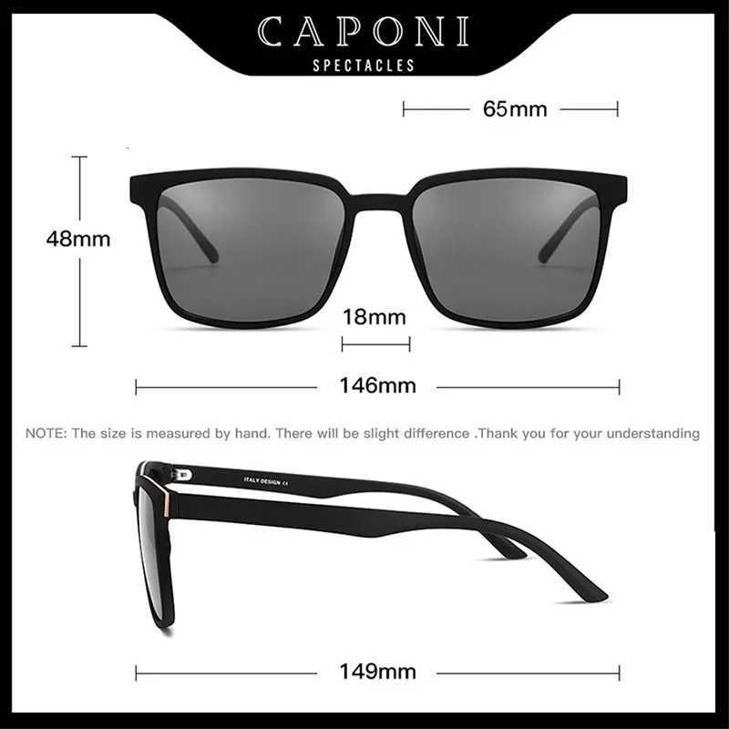 CAPONI Mens Sunglasses Polarized Classic Design Eyewear Protect Eyes Black Shades For Male Outdoor Driving Sun Glasses CP6199 H260319 - view 6