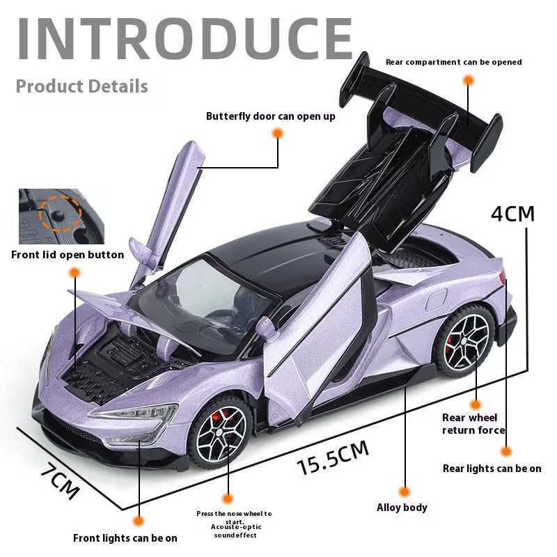 Simulation 132 YANGWANG - U9 Alloy Car Model Game Vehicle Birthday Gift With Sound and Light Childrens Toy Car Boy Y260319