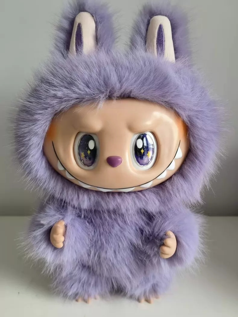 38cm Labubu The Monsters Purple Pink Vinyl Doll Figurine High Quality Exquisite Craft Valentine's Day Gift QIAOWANTONG