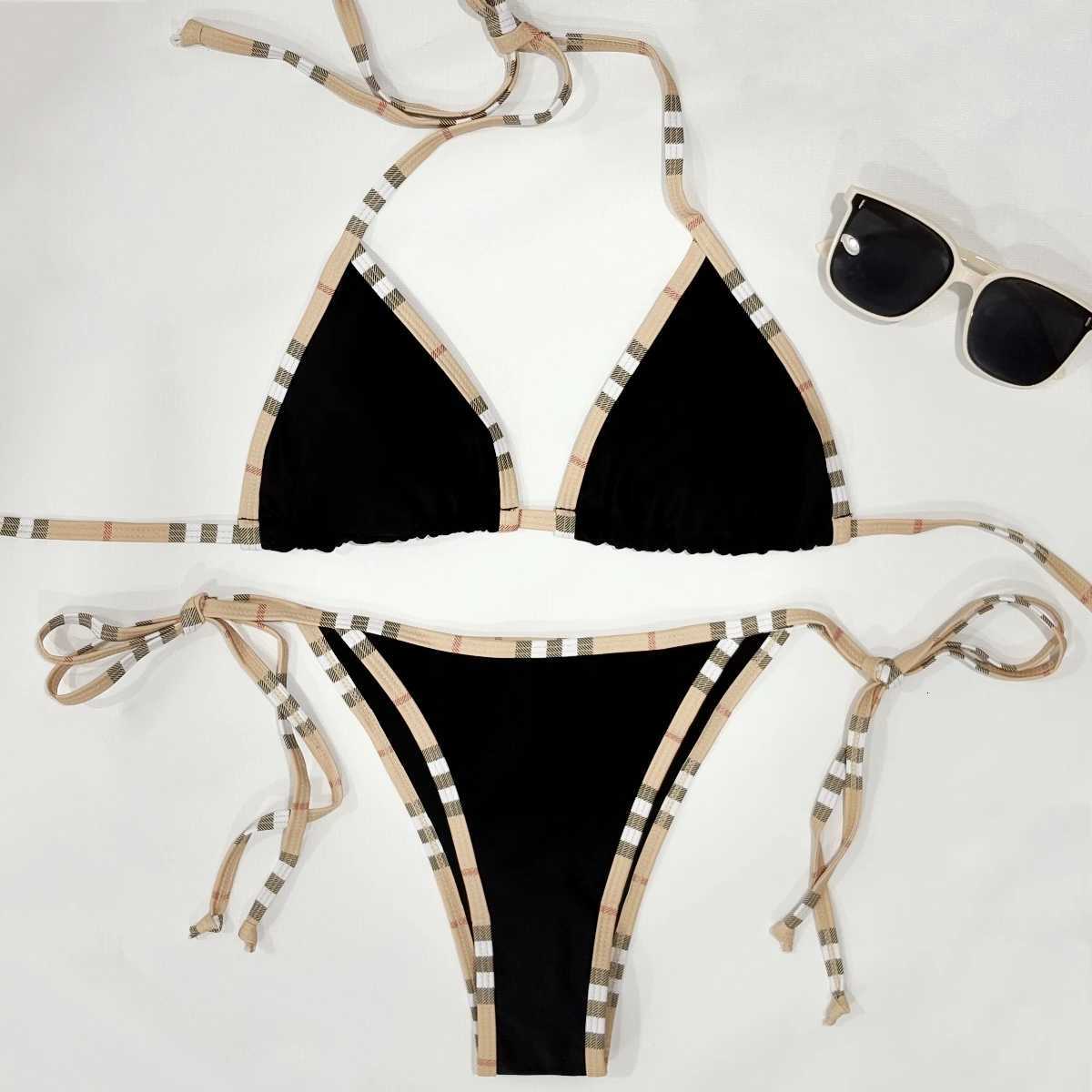 Brand Design Stripe Halter Bikini Women Swimwear Female Swimsuit Two Pieces Bikini Set Sexy Bathing Suit Swim Beach WearT260318