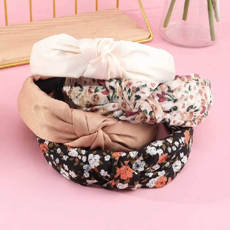 4PCS Fabric Flower Temperament Girl Headdress Adult Headband Fashion Flower Daisy Knot Female Hairband H260319