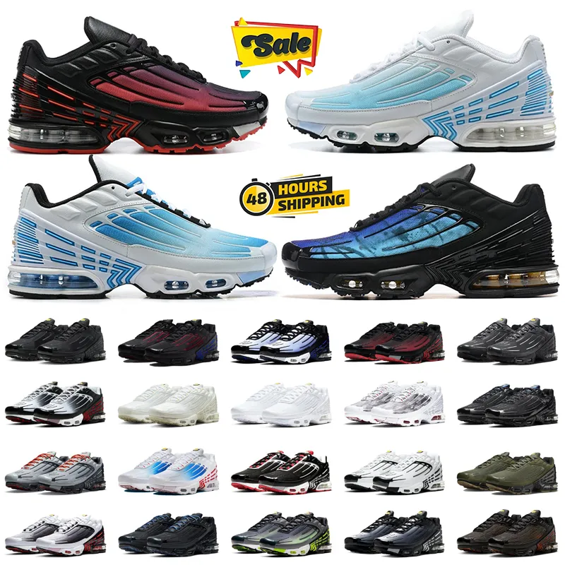 2026 Designer Tn Tuned Plus 3 Running Shoes Bone Black Olive Green Deep Royal Repeat Print Radiant University Red Ghost Unity Mens Tn3 Trainers Sneakers 40-46