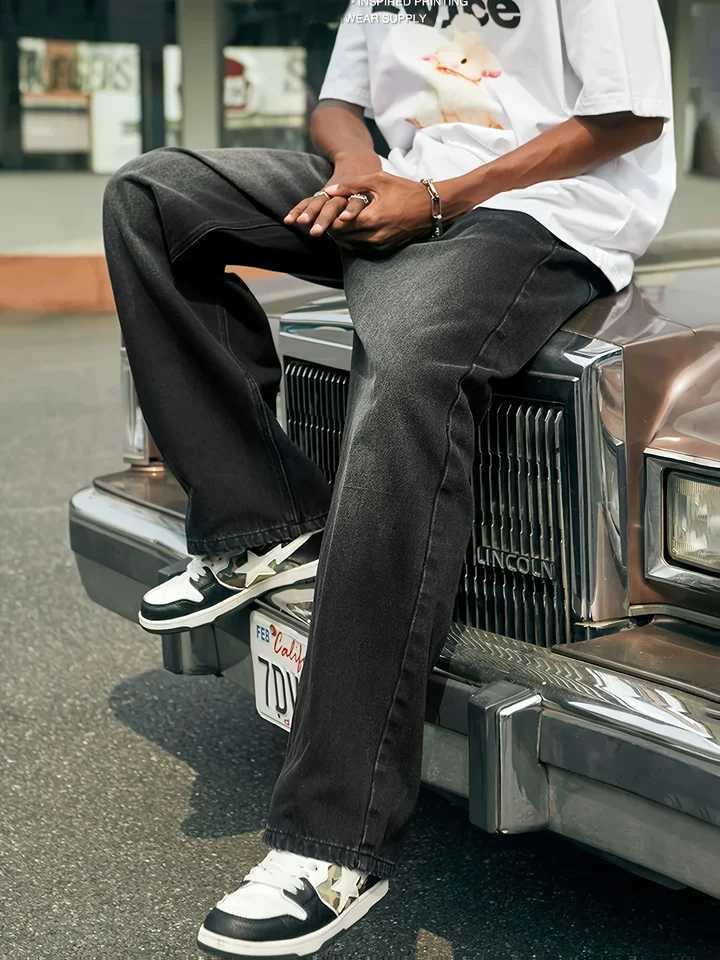 MenS Skinny Fit Wide Leg Jeans MenS Stylish Comfy Denim Pants Versatile For Four Seasons M260319