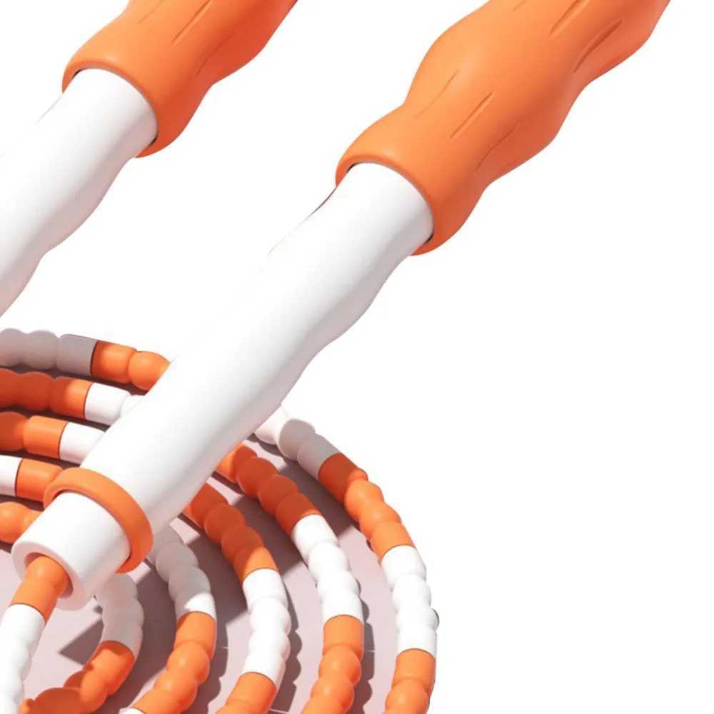 Rope Skipping PP Plastic Segmented Jumping Rope Soft Beads Classic Beaded Adjustable Jump Rope Orange Flexible Jump Rope Fitness M260319