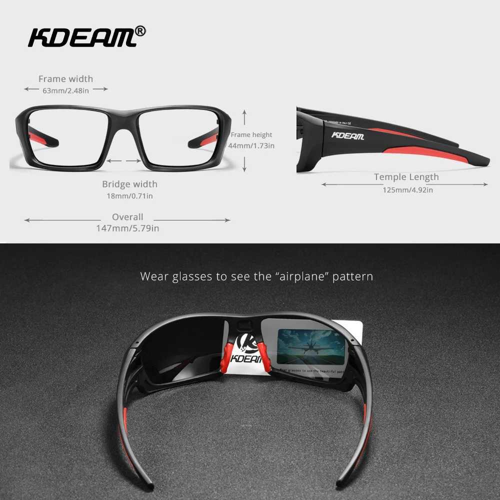 KDEAM High-End Sports Goggles TR90 Polarized Sunglasses Men Hiking Fishing Sun Glasses With Zipper Case H260319 - view 5