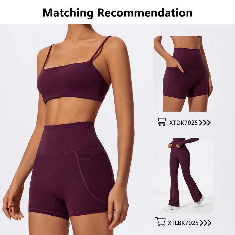 Ctenkevet Sling Yoga Bra Women Gym Workout Push Up Brassiere Female Outdoors Sports Underwear Women Fitness Shockproof Crop Top Z20260319