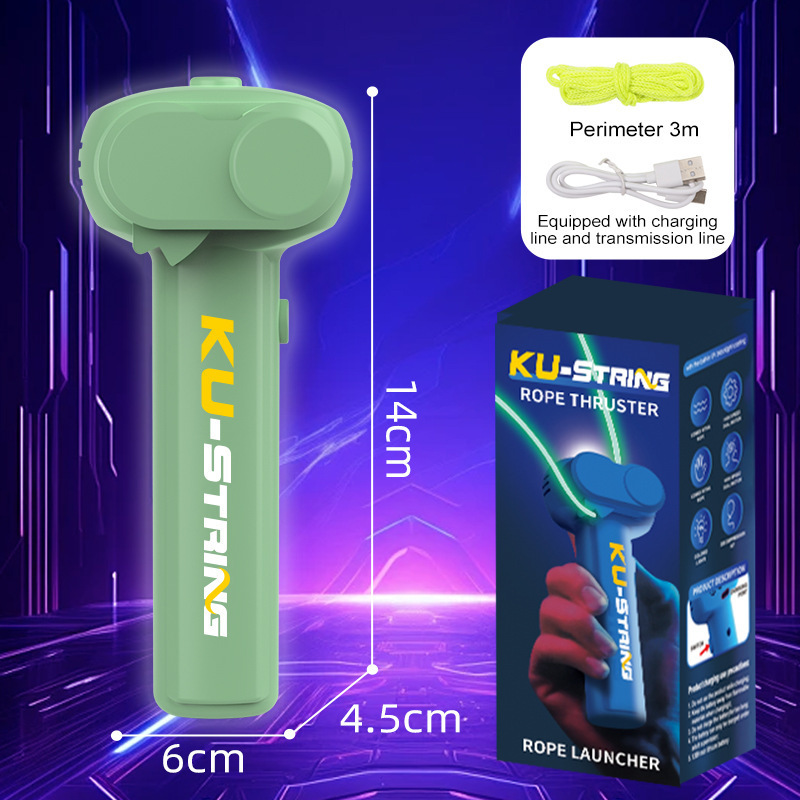 Rechargeable Luminous String Launcher, Electric Rope Propeller, Stress Relief Fidget Toy for Kids and Adults