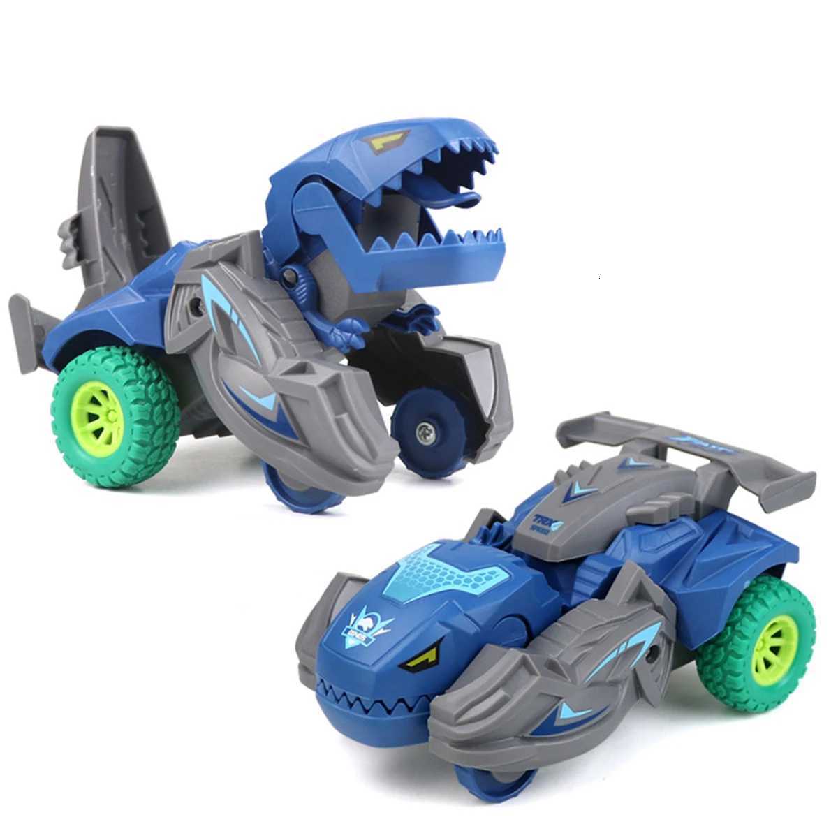 Dinosaur Car Deformation Car Toys Inertial Sliding One Step Action Collision Transform Mini Tyrannosaurus Rex Vehicles Toy Kids Y260319