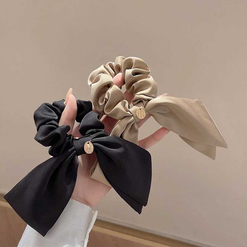 1pc Fashion Advanced Sense Solid Color Bow Hair Band For Women Girls Sweet Versatile Ribbon Bow Hair Rope Hair Accessories Gifts H260319