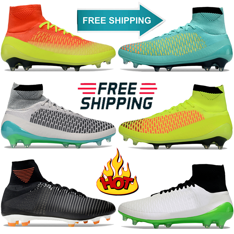 Free Shipping soccer shoes designer football shoe Magista Obra ACC FG High soccer cleats men women boot Hyper Turquoise Birght Crimson Lime outdoor football boots
