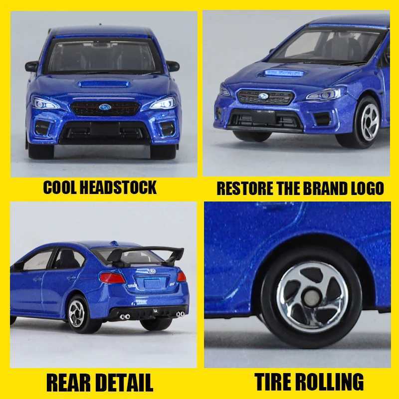 MINI 1/64 Subaru WRX STI Super Racing Alloy Diecast Miniature Car Model Pull Back Suspension Kid Toy Exquisite Gift Box Collect Y260319