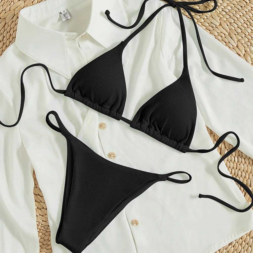 Customized womens new lace-up bikini swimsuit European and American sexy beach hot spring swimsuitT260318